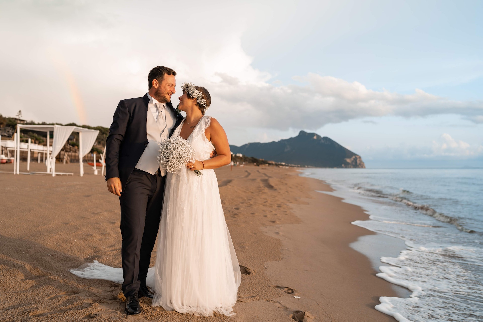 robe de mariée en plein air